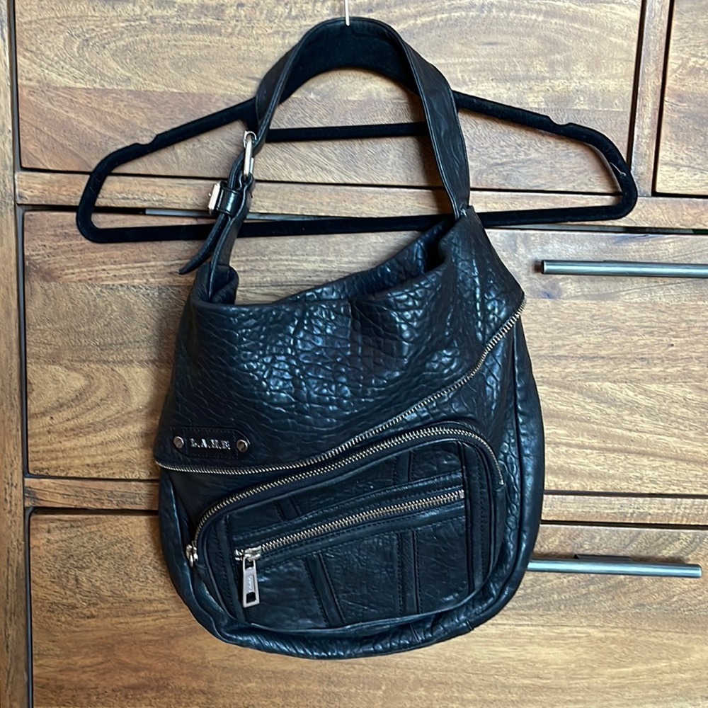 L.A.M.B. black leather handbag